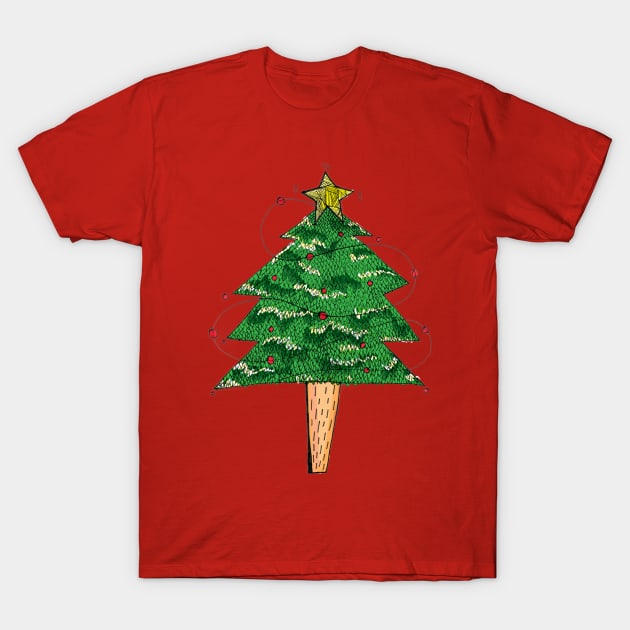 Christmas Tree T-Shirt by melikeozmen